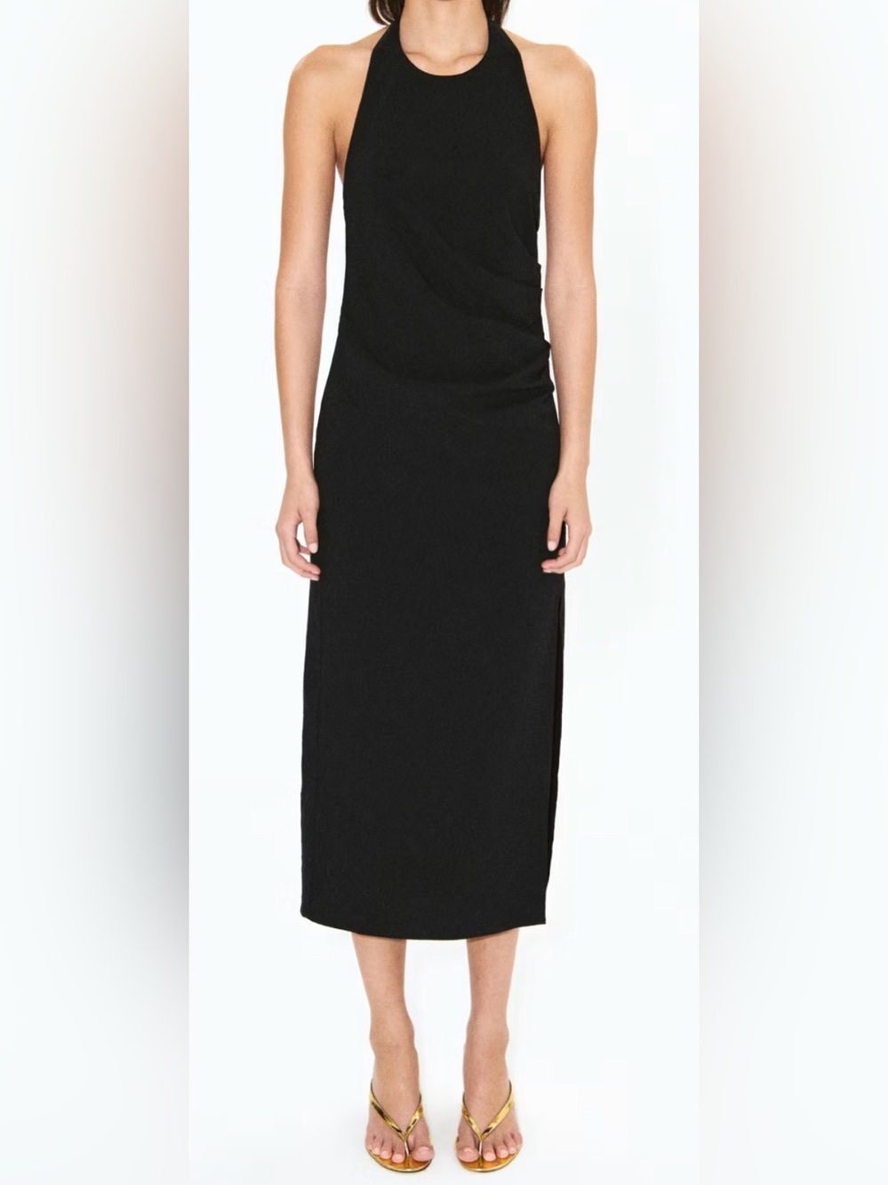 Mango Draped Halter Dress Hailey Bieber Collection Size 6